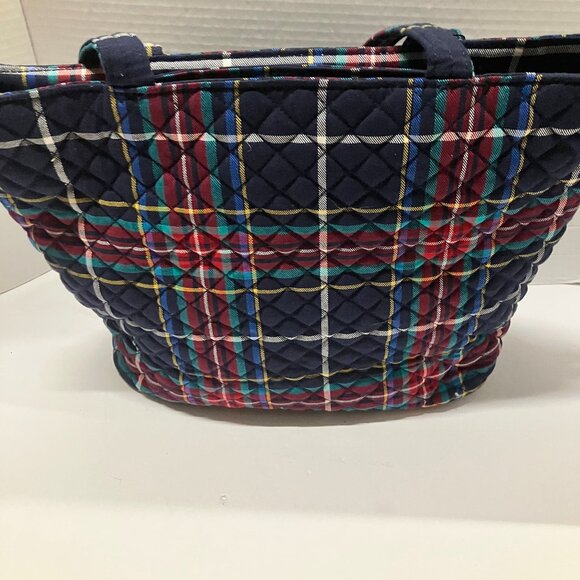 Vera Bradley Holiday Plaid Scottie Dog Small Vera Tote Bag - Picture 5 of 5